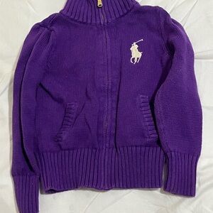 Polo Ralph Lauren Purple Kids Sweater Girls Size 4/4T Purple with White Logo